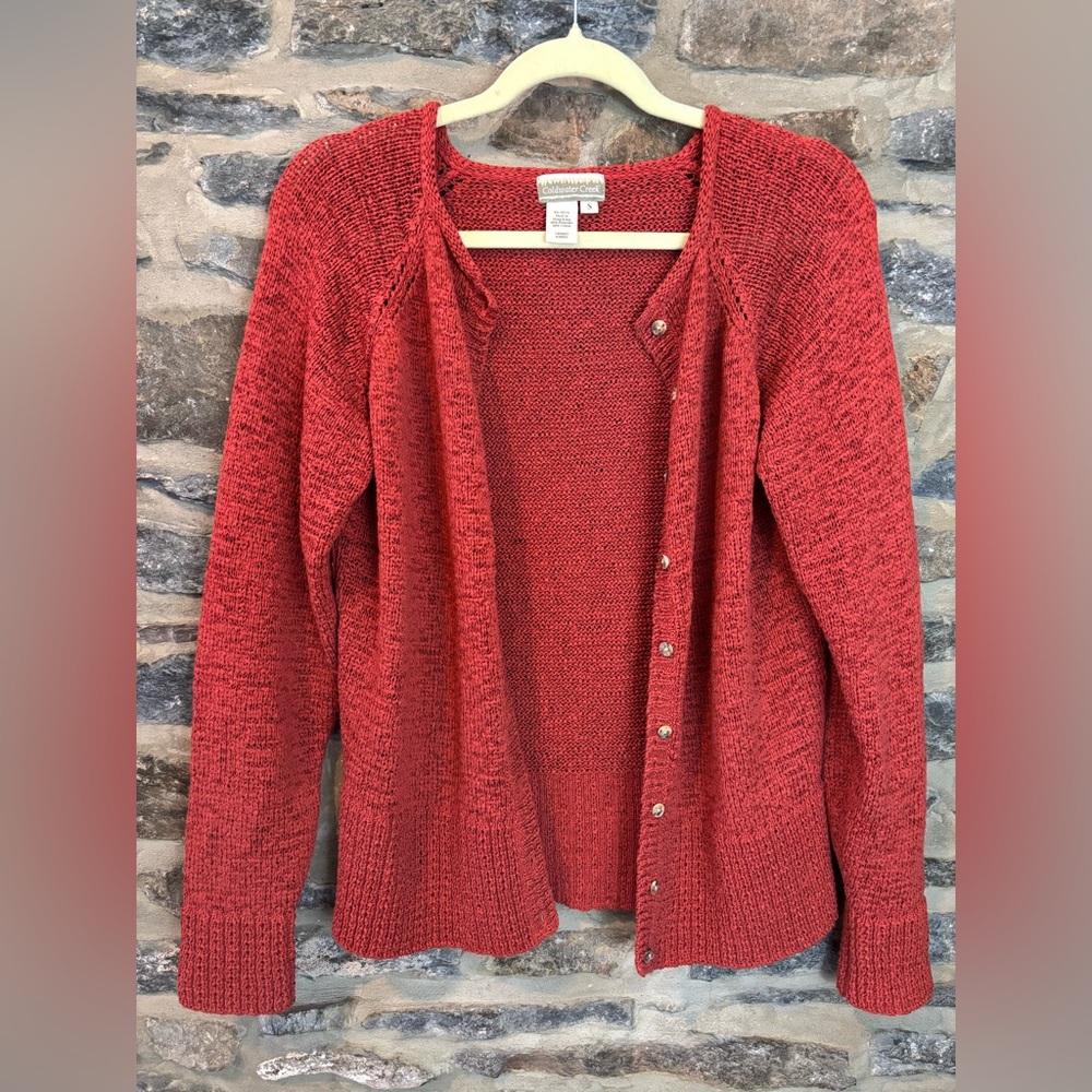 Coldwater Creek Small Red Textured Cardigan